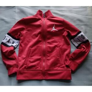 Jordan Kids yrs 4-5  Red Zip Up Jump Man Long Sleeve Sporty Youth .
